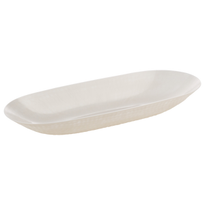 Ivory Plastic Oval Pebbled Serving Dish - 2 Pack - Posh Setting