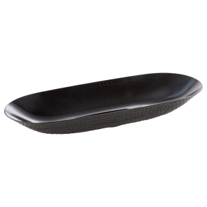 Black Plastic Oval Pebbled Serving Dish - 2 Pack - Posh Setting