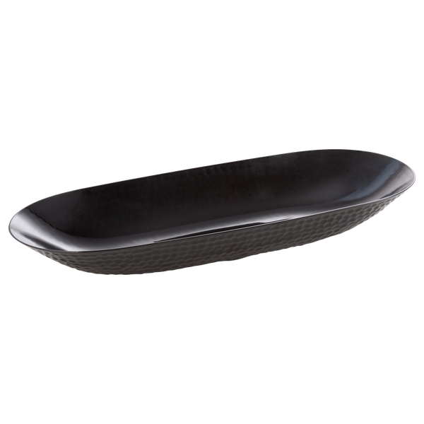 Black Plastic Oval Pebbled Serving Dish - 2 Pack - Posh Setting