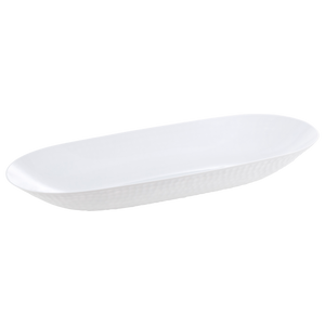 White Plastic Oval Pebbled Serving Dish - 2 Pack - Posh Setting
