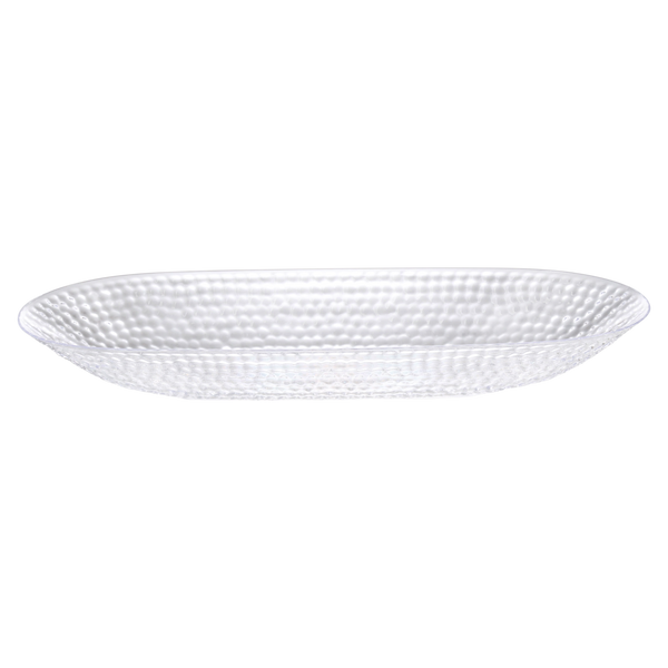 Clear Plastic Oval Pebbled Serving Dish - 2 Pack - Posh Setting