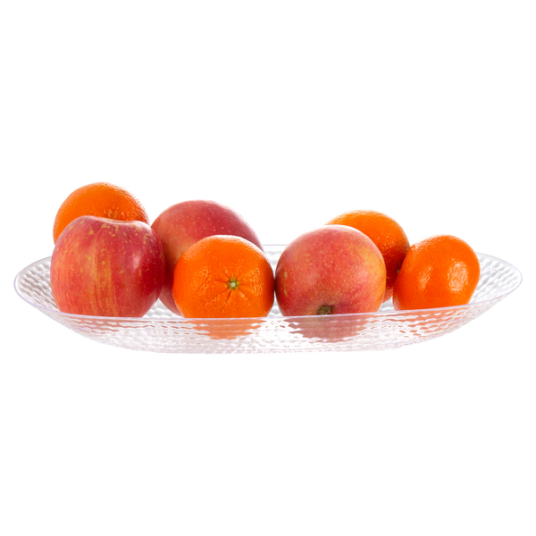 Clear Plastic Oval Pebbled Serving Dish - 2 Pack - Posh Setting