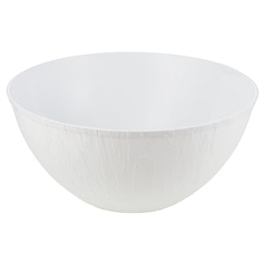 Wood Pattern White Plastic Salad Bowl - 2 Pack - Posh Setting