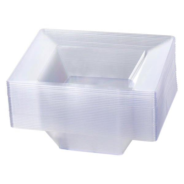 Clear Square Plastic Plates 10 Pack - Carre