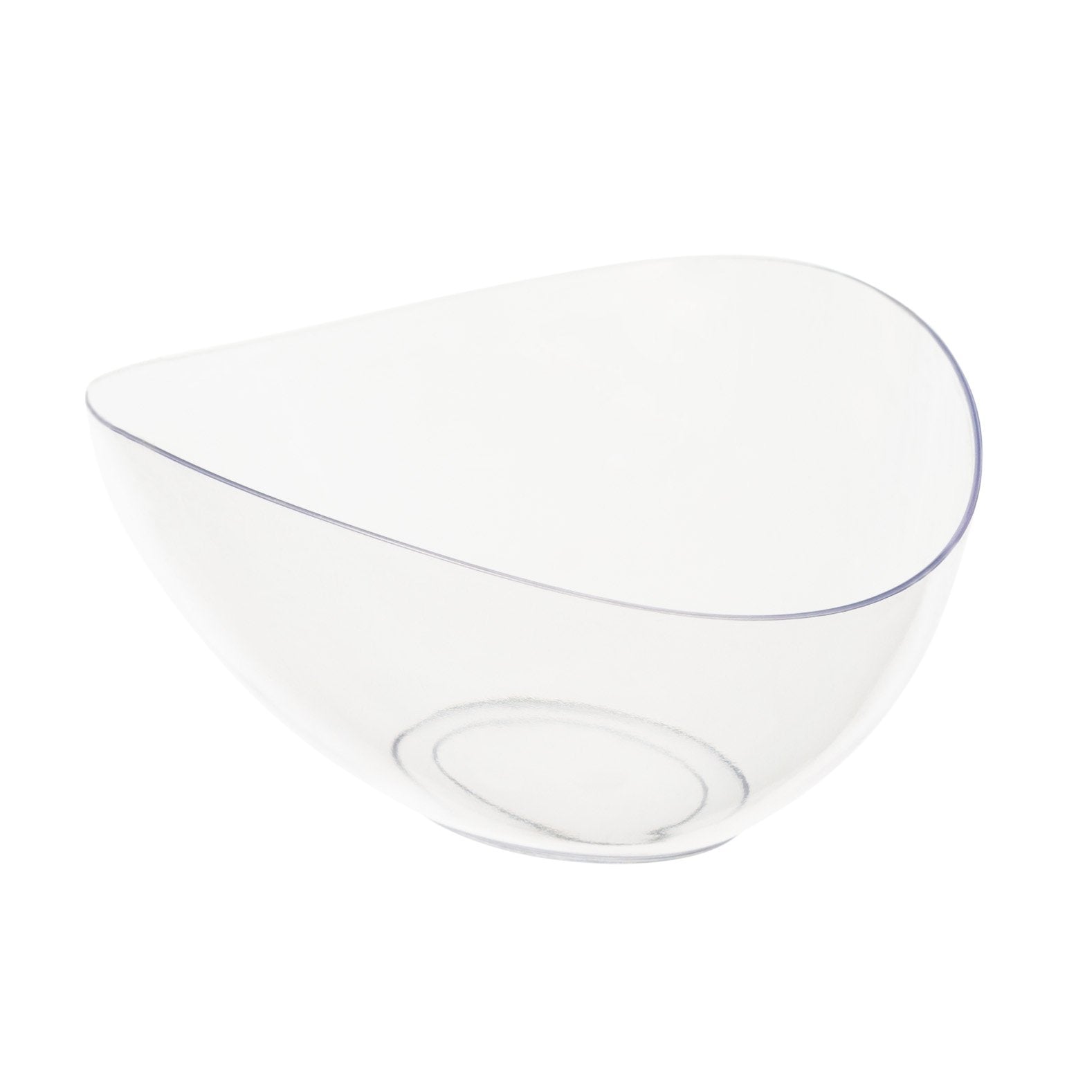 Large Angled Clear Serving Bowl - Premium Heavyweight Plastic