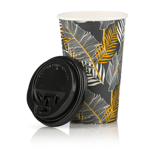 16 Oz Coffee Cups with Lids Insulated Paper Hot Cups - Posh Setting