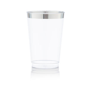 Clear Plastic Tumblers With Silver Rim