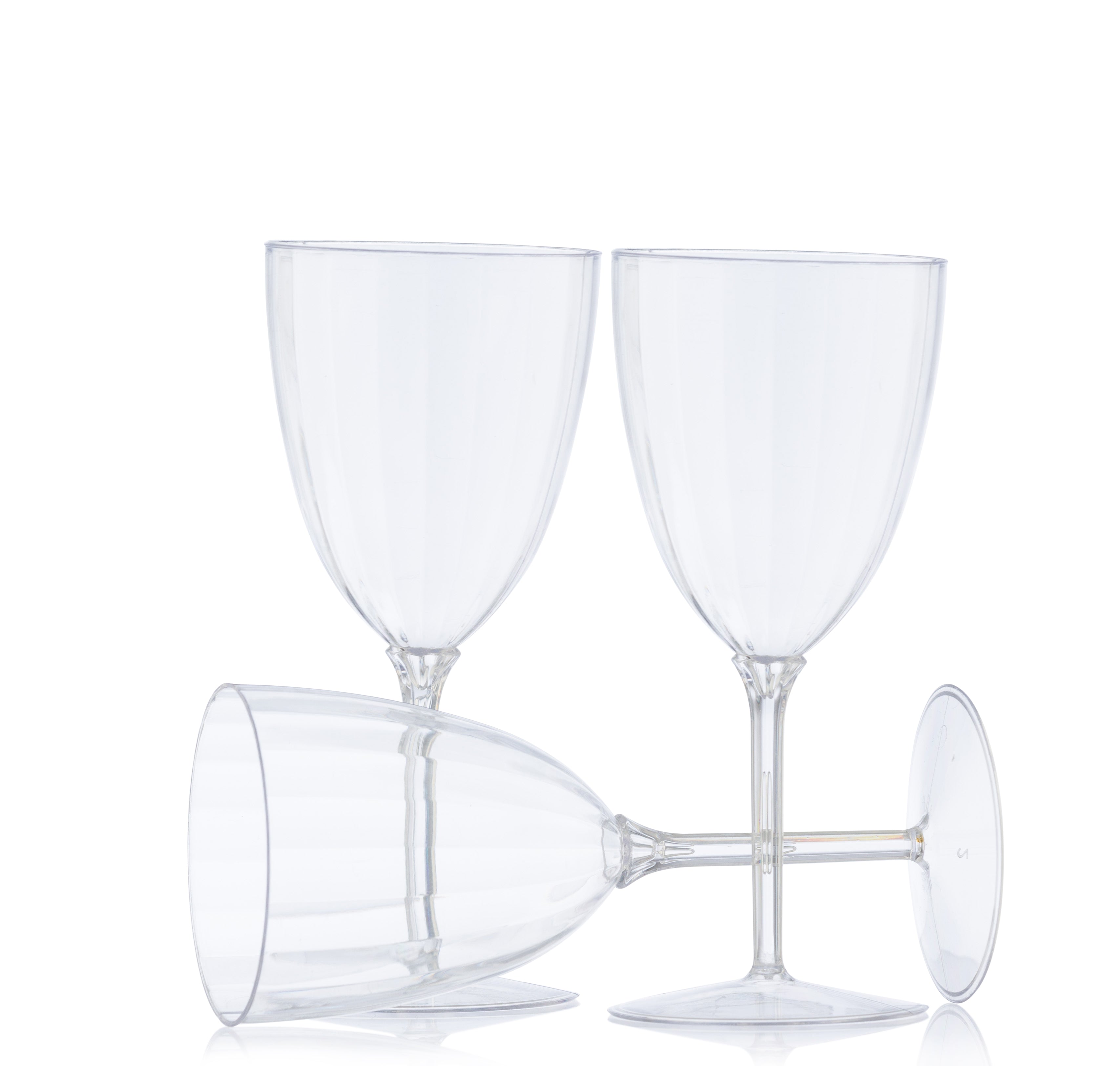 Plastic Stemmed Colored Wine Glasses/Goblets (Set of 8)