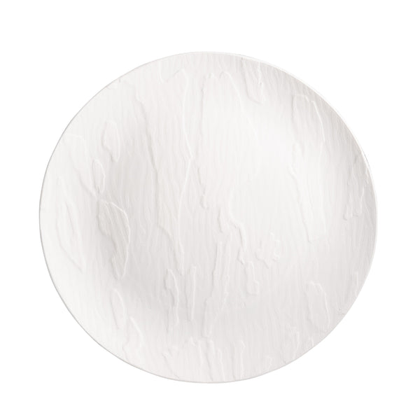 40 Piece Combo Pack White Round Plastic Dinnerware Value Set (20 Servings) - Mahogany
