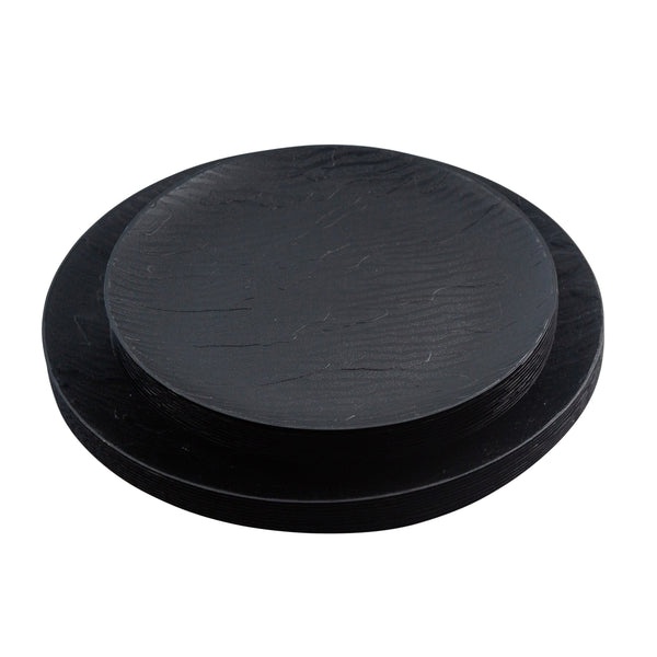 40 Piece Combo Pack Black Round Plastic Dinnerware value set (20 Servings) - Mahogany - Posh Setting