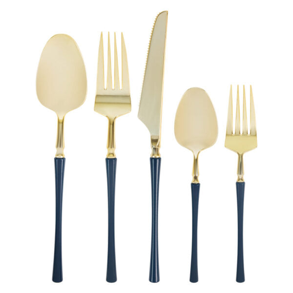 Infinity Collection Gold/Navy Flatware 20 Count