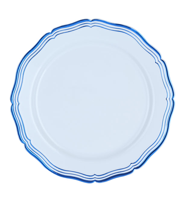 32 Piece Combo Pack Blue Round Plastic Dinnerware Value Set (16 Servings) - Aristocrat