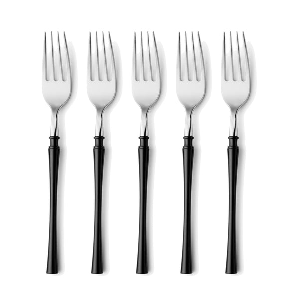 Fusion Collection Black/Silver Forks 20 Count