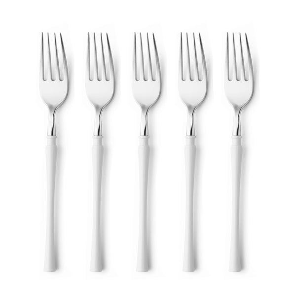 Fusion Collection White/Silver Forks 20 Count