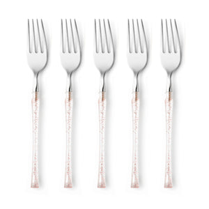Fusion Collection Rose Gold and Silver Forks