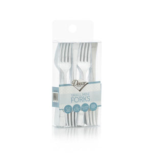 4 inch Mini Plastic Silver Tasting Fork 72 Count - Posh Setting