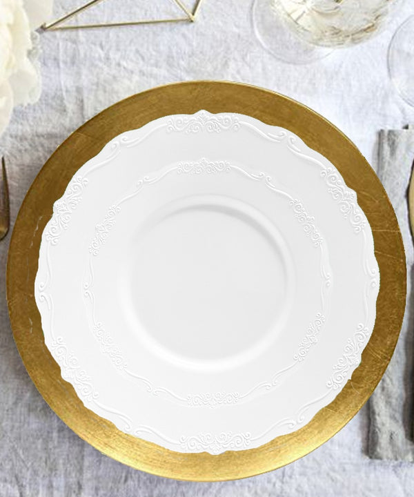 60 Piece White Round Plastic Dinnerware Value Set - Casual