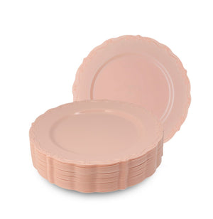 10 Inch Pink Round Plastic Dinner Plate - Casual - Posh Setting