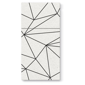 Geometric Lines Airlaid White Pocket Napkin 1/8 Fold - 25 pack - Posh Setting
