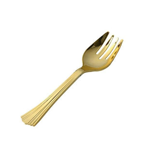 Gold Plastic Serving Fork 1 Pack - Posh Setting