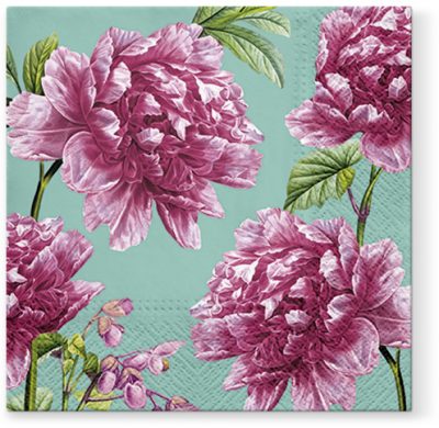 Beautiful Peonies Floral Lunch Napkin - 20 Pack