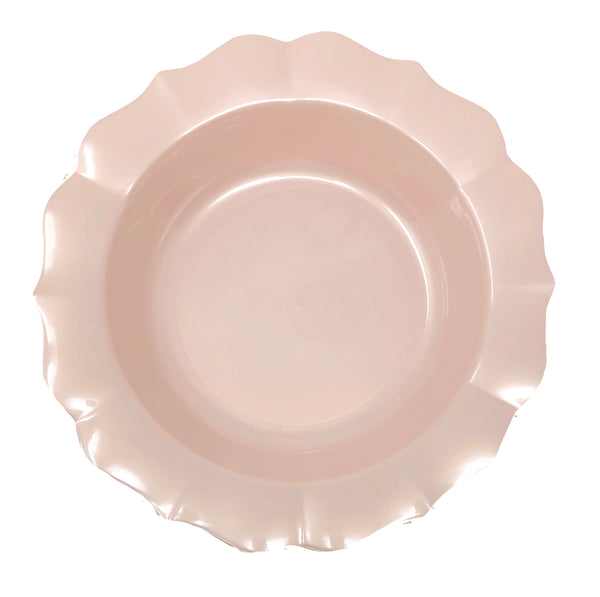 Pink Round Plastic Plates - Scalloped