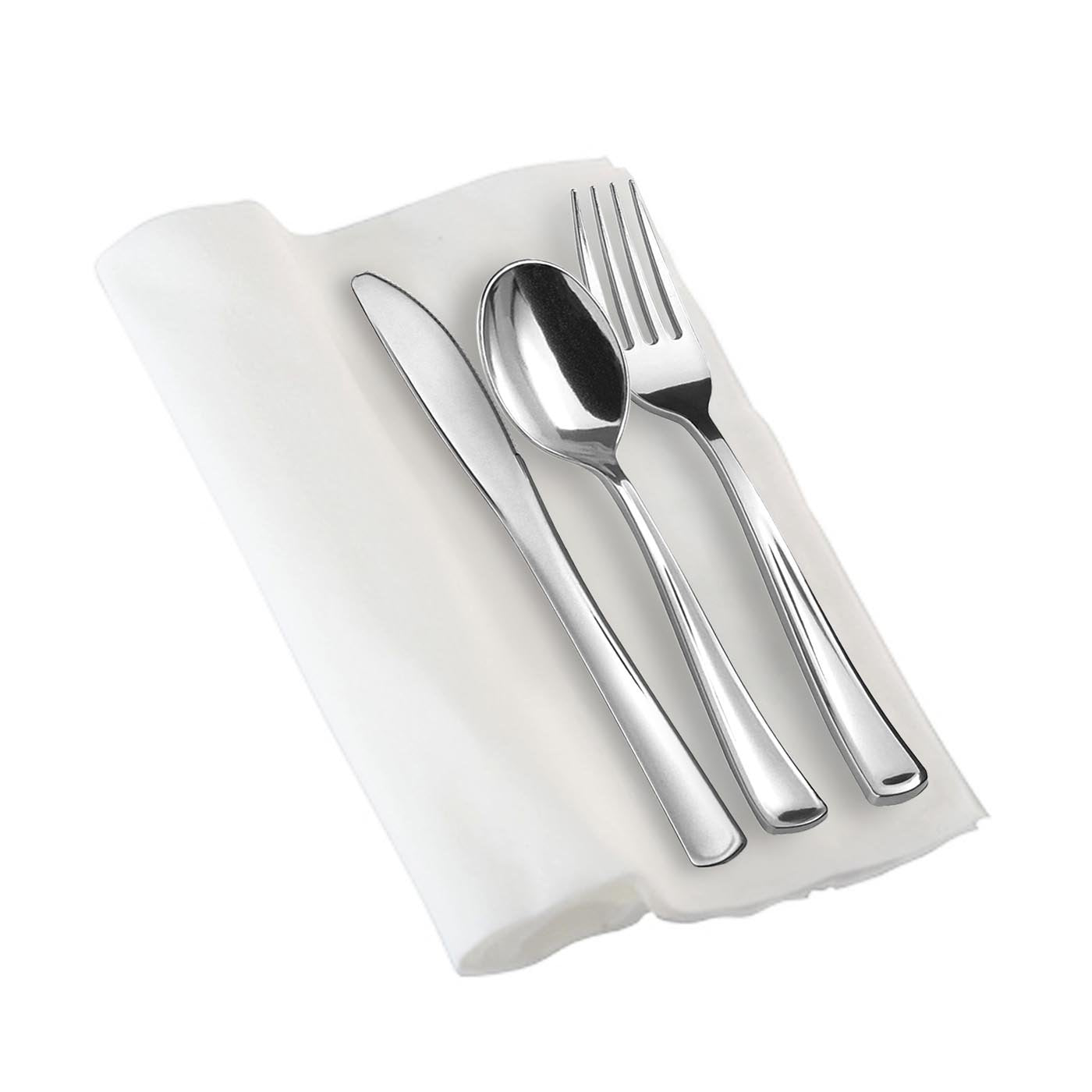 Flatware Set - Cutlery White Napkin Set