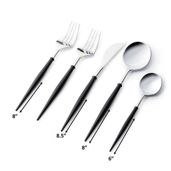 Noble Collection Silver And Black Flatware Set 40 Count-Setting for 8