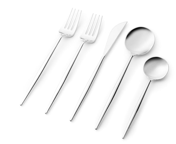 Noble Collection Shiny Silver Flatware Set 40 Count-Setting for 8