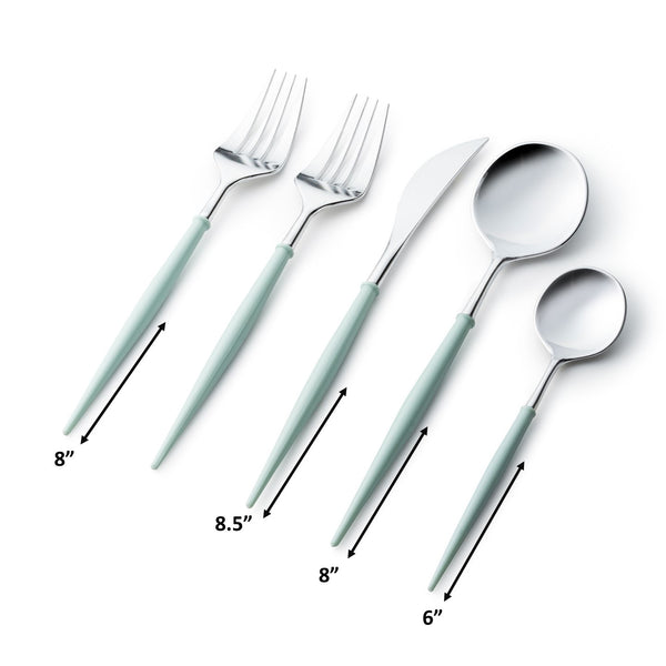 Noble Collection Silver And Turquoise Flatware Set 40 Count-Setting for 8
