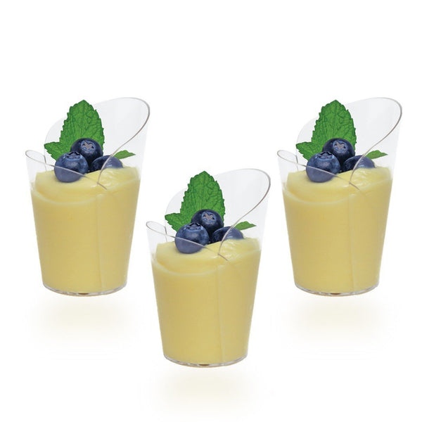 2.5 oz. Clear Plastic Mini Tulip Style Dessert Cup 24 Count - Posh Setting
