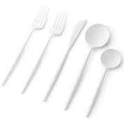 Noble Collection White Flatware Set 40 Count-Setting for 8
