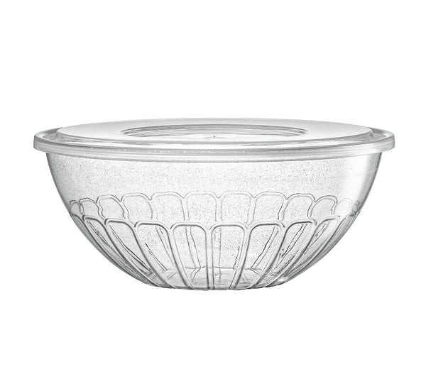 Silver Glitter Salad Bowl With Lids - 3 Count