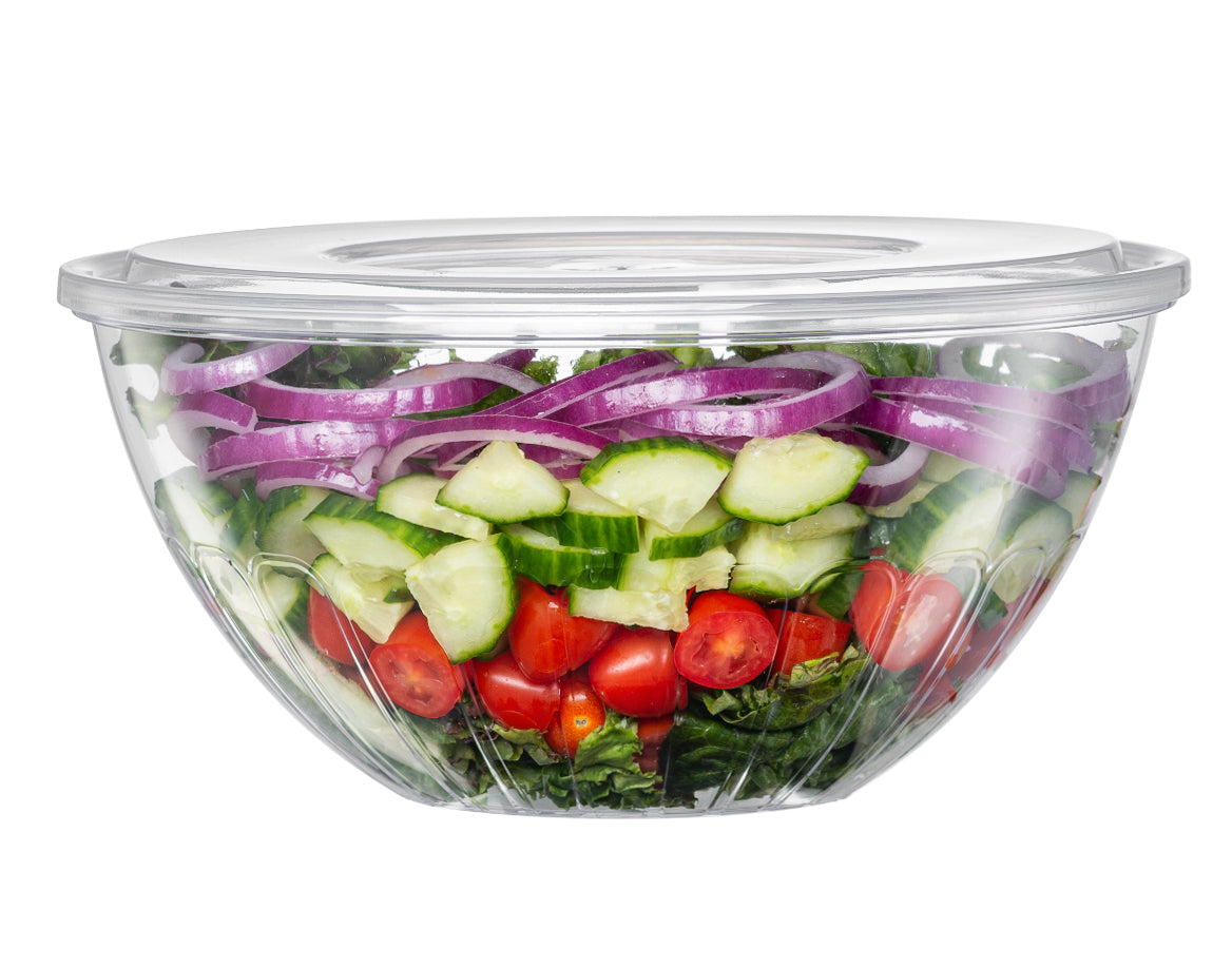 Salad Container for Lunch with Large 64oz Salad Bowl 6 Compartment