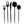 Novelty Collection Black Flatware 32 Count