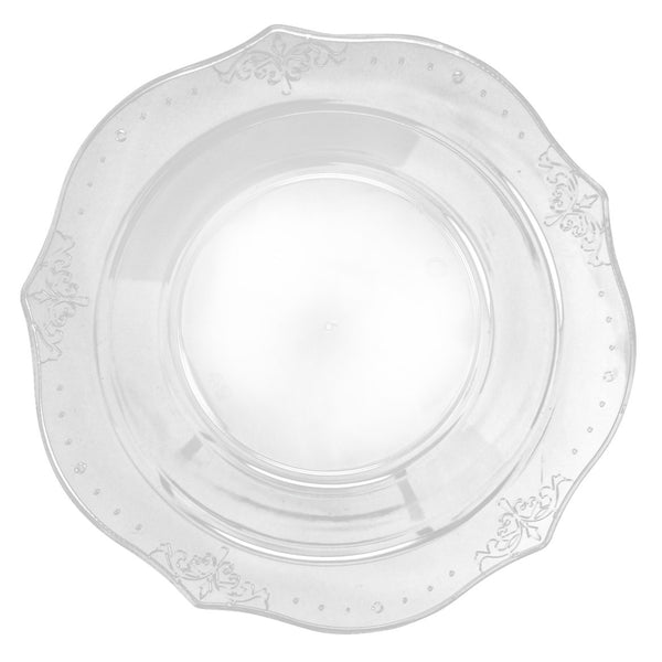 Clear Round Plastic Dinner Plate 20 Pack - Antique