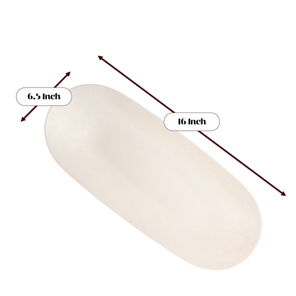 Ivory Plastic Oval Pebbled Serving Dish - 2 Pack