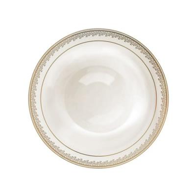 Cream and Gold Round Plastic Plates - Prestige