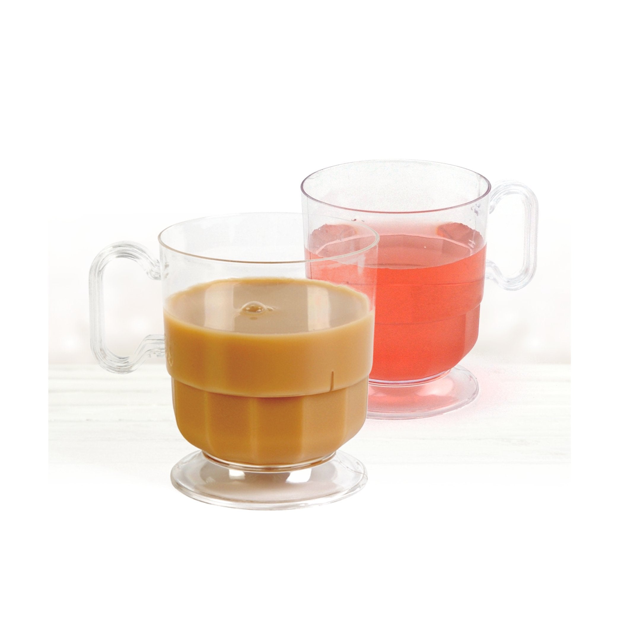 8 oz. Clear Plastic Coffee/Tea Cup with Handle-8 Count