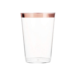 Clear Plastic Tumblers With Rose Gold Rim