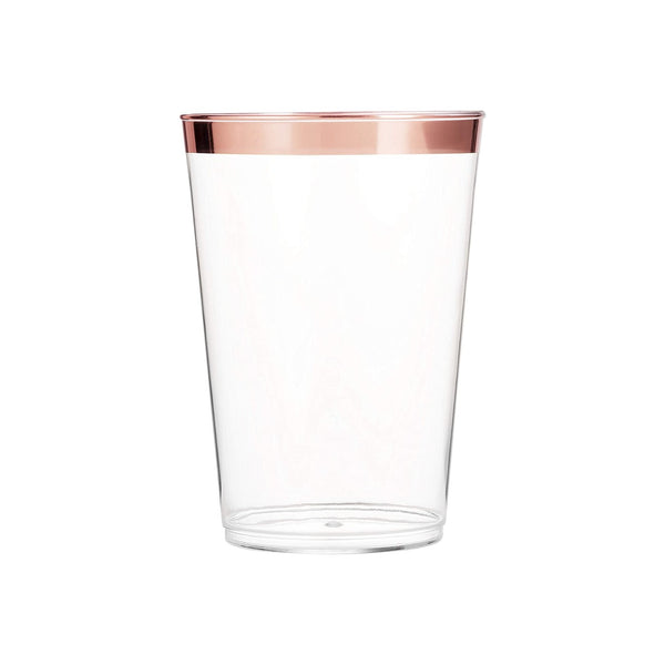 Clear Plastic Tumblers With Rose Gold Rim