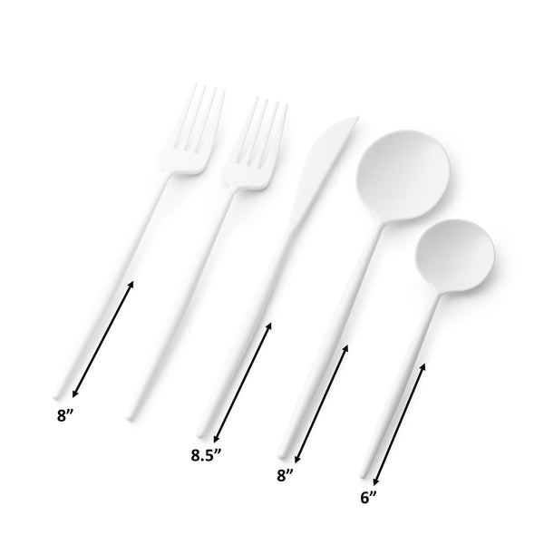Noble Collection White Flatware Set 40 Count-Setting for 8