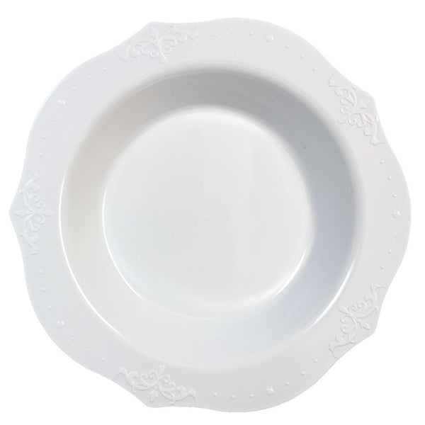 White Round Plastic Dinner Plate 20 Pack - Antique