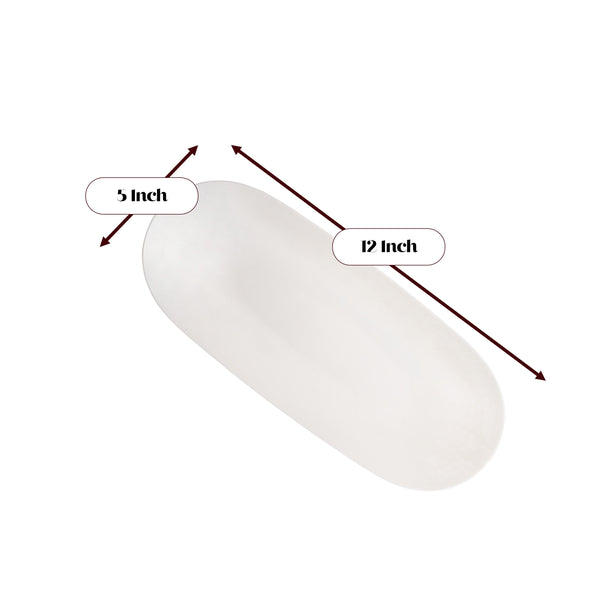White Plastic Oval Pebbled Serving Dish - 2 Pack